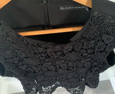 Zara black top - lace detail
