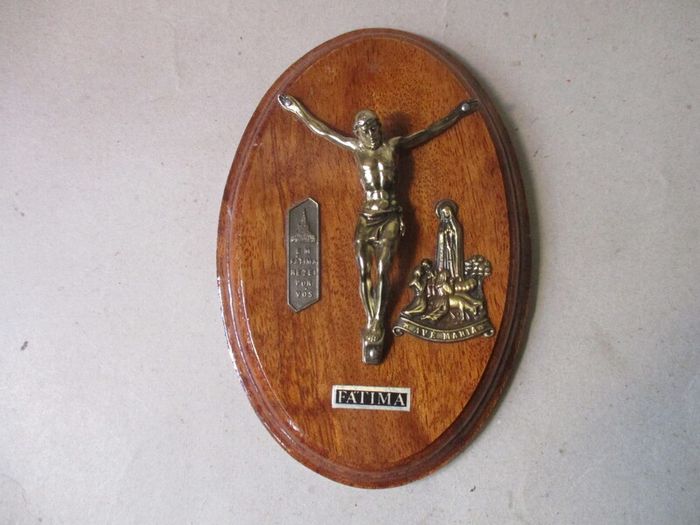 Vintage Fatima Religious Plaque