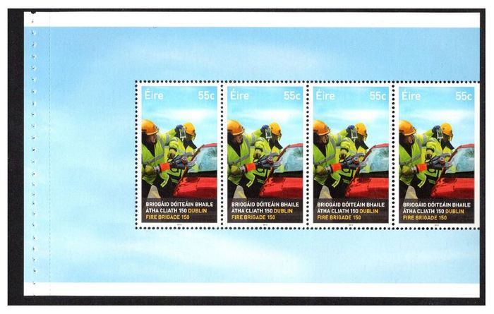 2012 Ireland 150th Anniversary of the Dublin Fire Brigade (DFB) Commemorative Stamp Booklet Mint Never Hinged (MNH)