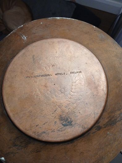 Set of 5 Rare vintage Inter Continental Hotel Dublin Engraved Copper Plates, 1960s
