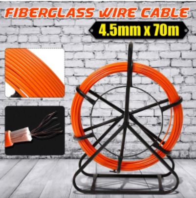 BRAND NEW Fish Tapeglass Fiber Cable Puller Fiberglass Rodder with Head Fish Tape 4.5 MM X 70MTS Cable