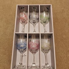 Newgrange Living - Swirl Rainbow Party Wine Glasses (6)