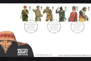 2007 Great Britain British Army Uniforms Commemorative Stamps Commemorative Stamps addressed First Day Cover (FDC) with Edinburgh pictorial cancel.
