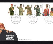 2007 Great Britain British Army Uniforms Commemorative Stamps Commemorative Stamps addressed First Day Cover (FDC) with Edinburgh pictorial cancel.