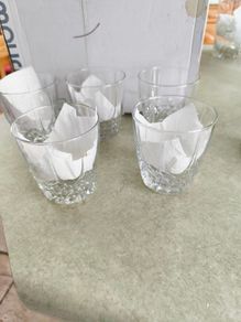 Multi-Purpose Crystal Beverage Tumbler Drinking Glass Set of 5 not stamped..