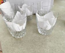Multi-Purpose Crystal Beverage Tumbler Drinking Glass Set of 5 not stamped..