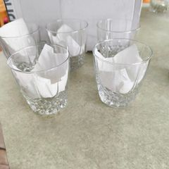 Multi-Purpose Crystal Beverage Tumbler Drinking Glass Set of 5 not stamped..