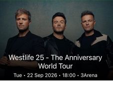 Westlife tickets (2) Tuesday 22nd September