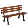 2-Person Bench for Garden & Patio, Cast Aluminum+Natural Wood, 120 x 57 x 70 cm, Brown Image 6