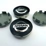 4x Gloss Black NISSAN 60mm wheel caps cap 60 Juke Note Mikra and more Image 8