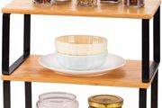 Bamboo Kitchen Cabinet Counter Shelf Organiser Cupboard Organiser - Brand New