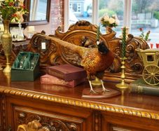 Vintage Taxidermy Pheasant Mount on Wooden Base