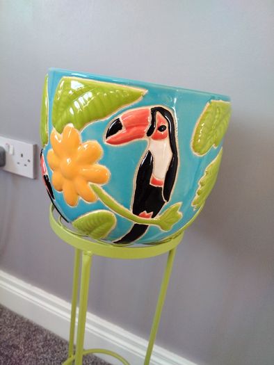 Heavy Ceramic Tropical Plant Pot