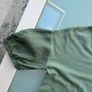 Green T-shirt with linen sleeve Image 3