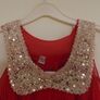 New Designer Girls Vintage Sequin Pleated Chiffon Party Dress 7-8yrs Image 2