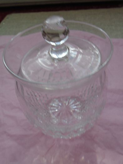 Cut glass lidded jar,Glass jar, Storage,Home decor,Gift