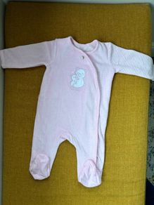 Dunnes baby girl fleece sleep-suit 0-3m