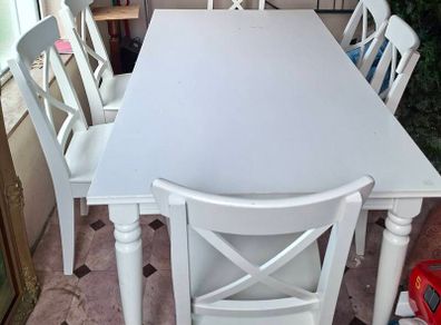 Wooden Table & 6 Chairs