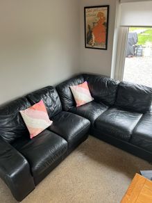 Italian leather corner sofa