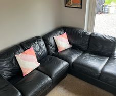Italian leather corner sofa