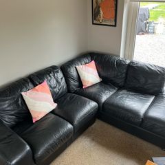 Italian leather corner sofa