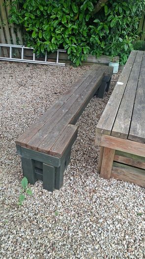 Garden table and bench