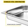 4PCS 13L Gastronorm Pans Steam Table Pans Tray Stainless Steel Food Container for Party BBQ Baking Image 4