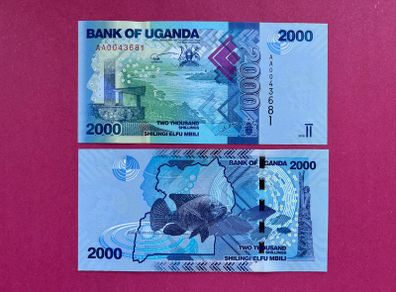Uganda  2000  Shillings  2010  Pick  50a   ( Uncirculated )