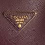 Stunning Prada Saffiano Lux Leather Burgundy Handbag Image 3