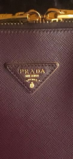Stunning Prada Saffiano Lux Leather Burgundy Handbag