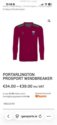 Portarlington Rugby Jersey, Shorts, Hoody & Windbreaker