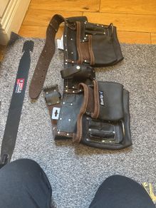 leather double tool belt