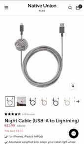 Native Union 3m lightning cable