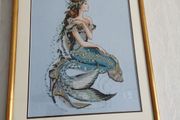 Handmade Cross Stitch Embroidy - Mermaid