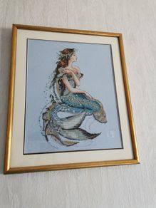 Handmade Cross Stitch Embroidy - Mermaid