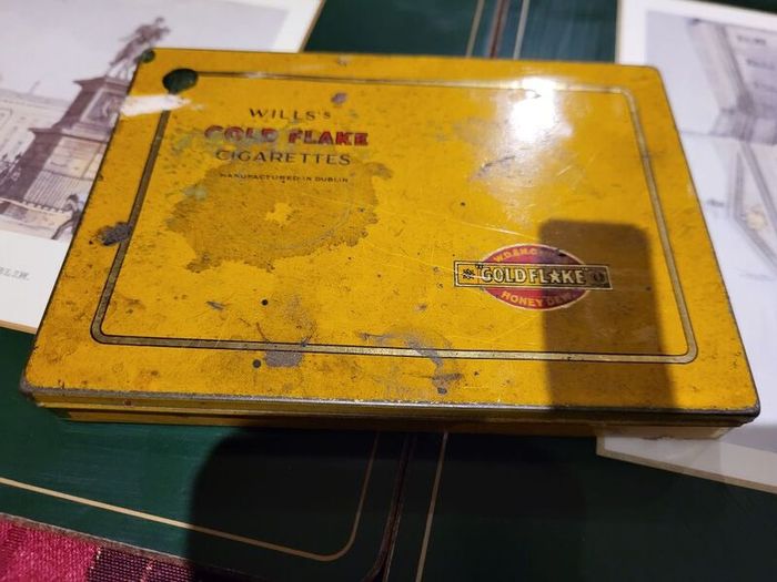 original guinness pub tray and Gold Flake Cigarette box