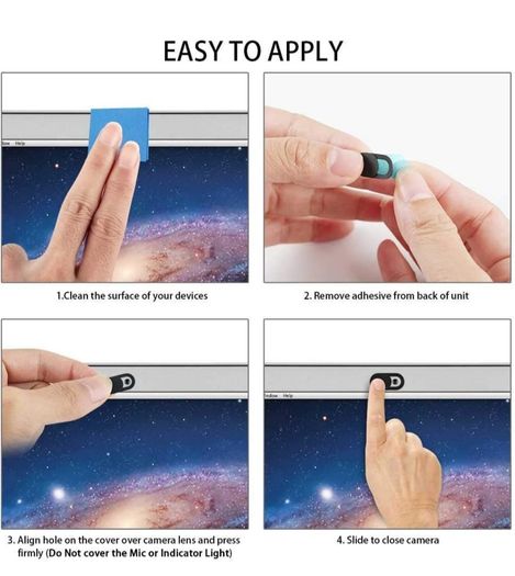 [3 Pack Webcam Cover Slider for Privacy, 0.027in Ultra Thin Design Web Camera Cover Slide for Laptop, Desktop, PC, Tablet, Smartphone and More - (Black)