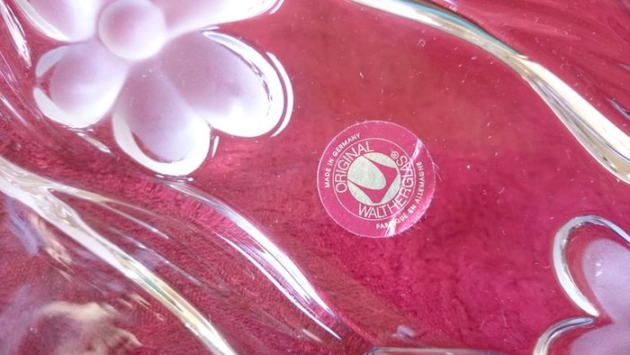Vintage Original Waltherglas Germany 10 Inch Long Art Deco Glass Basket