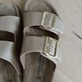 Gold Foot Bed Sandals Image 2