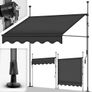 Clamp awning with hand crank balcony  White with Hand Crank Balcony Awning No Drilling Required Awning UV-Resistant and Height Adjustable Sun Protection Image 2
