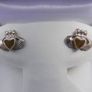 Vintage Sterling Silver 925 Claddagh Stud Earrings Image 4
