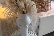 Kelly Hoppen vase with grasses &amp; large wicker easy fit ceiling shade.