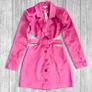 For Love & Lemons Pink Satin Cut-Out Blazer Dress Size  S Barbiecore Party Mini Image 2