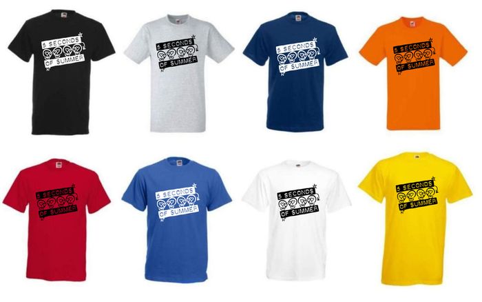 5 Seconds of summer skulls logo mens and womens T-Shirt Size XS-XXL