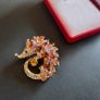 Sparkling Hedgehog Brooch Gold Tone Rhinestone Animal Pin Badge Whimsical Woodland Jewelry - Nature Lover Gift (X01) Image 5