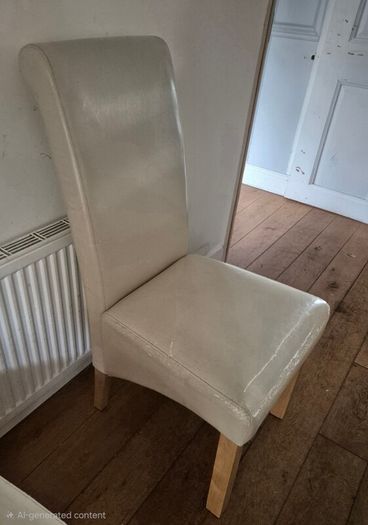 FREE 6 Soft Cream Leather Dining Chairs