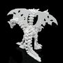 Articulated 5-Headed Hydra Dragon Skeleton - 3D Printed Pentadragon Mythical Figurine Image 4