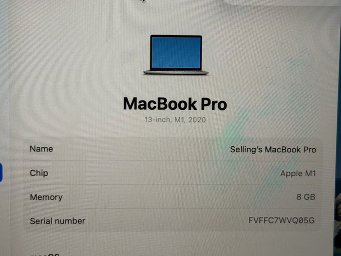 Macbook Pro M1 13 Inch 8GB Ram 256GB SSD