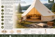 Glamping 4m Bell Tent Yurt for 6 People Camping Tent