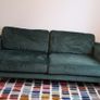 Three seater green velvet couch Image 3
